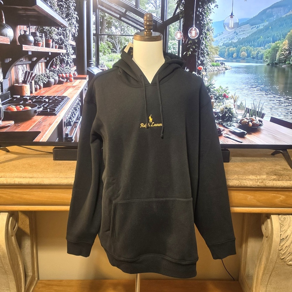 POLO RALPH LAUREN Mens 3XLT Black Hoodie Sweatshirt Embroidered NWT! - $228